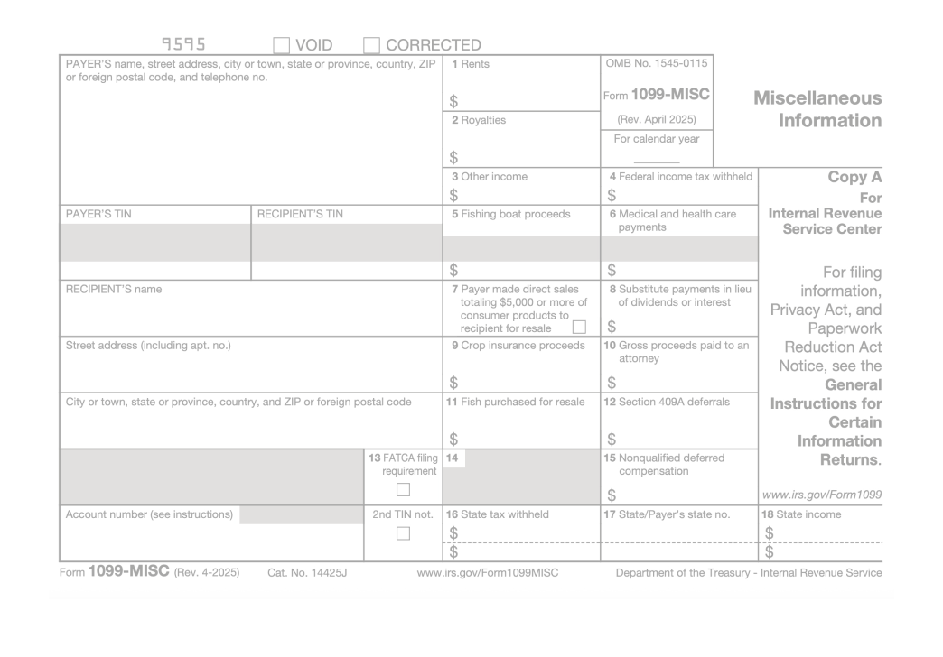 A preview of a blank 1099-MISC document