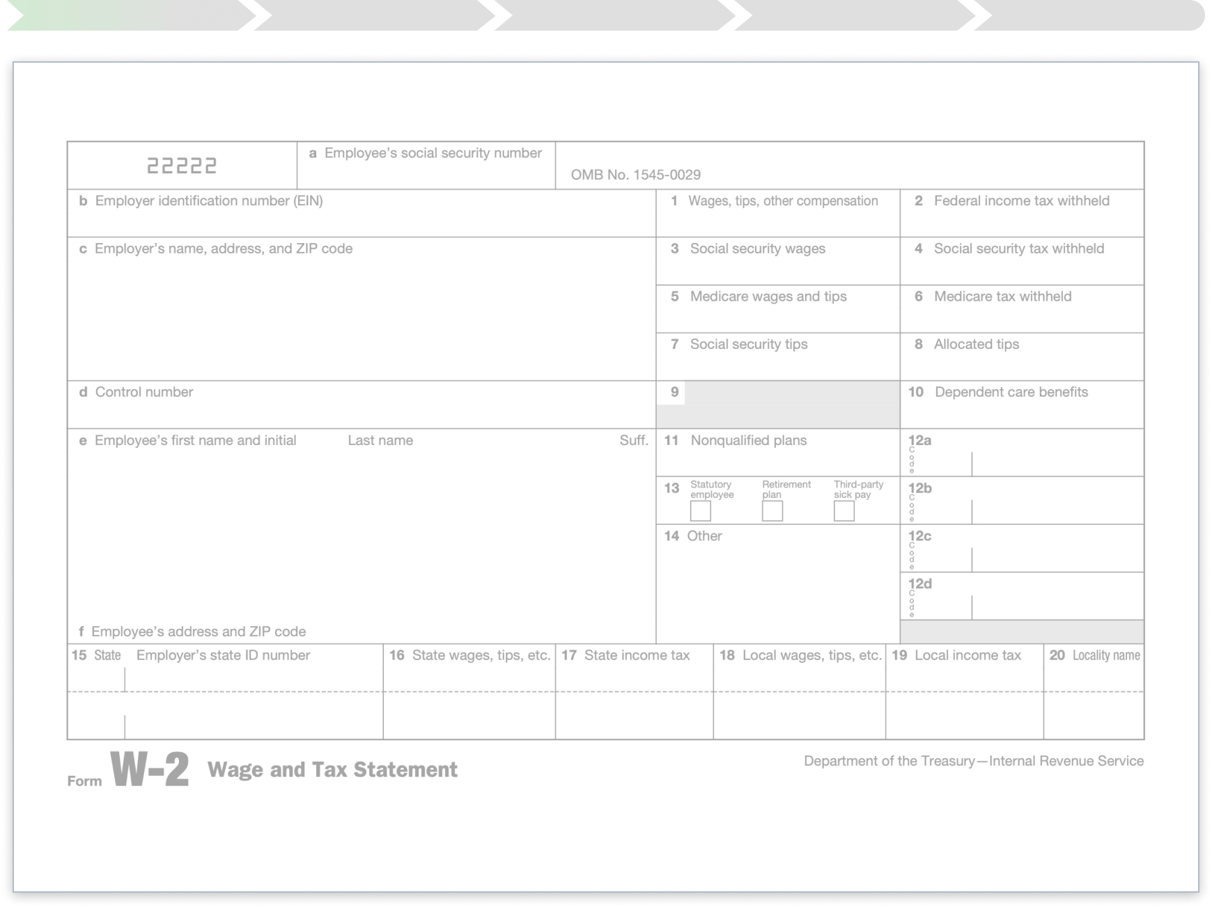 A preview of a blank W-2 document